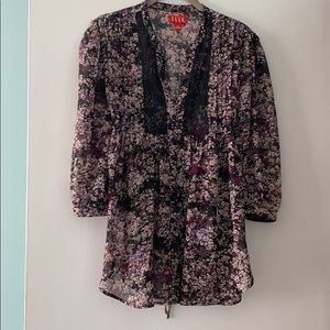 Elle long sleeve sheer blouse (size Medium)